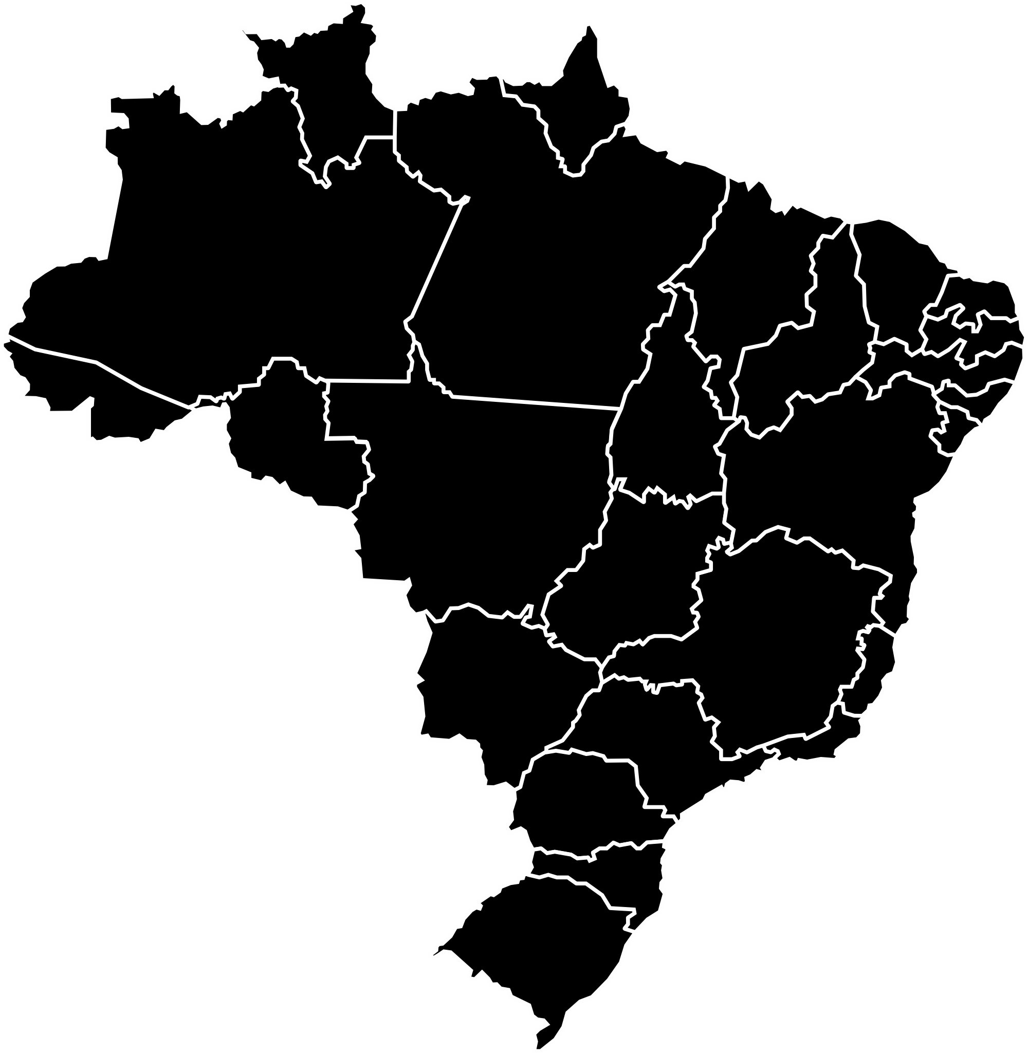 Mapa de atuação nacional da RR Food Service